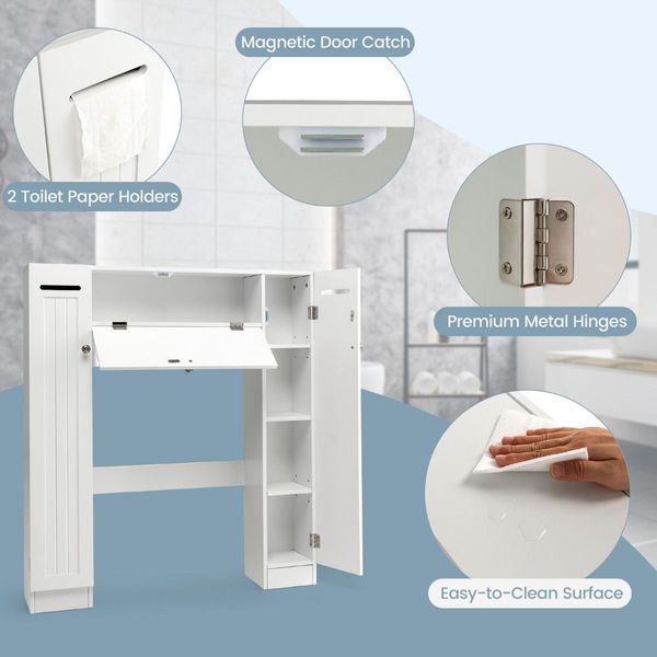 Bathroom Etagere with Paper Holder for Toilet & Washing Machine