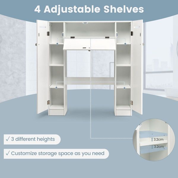 Bathroom Etagere with Paper Holder for Toilet & Washing Machine