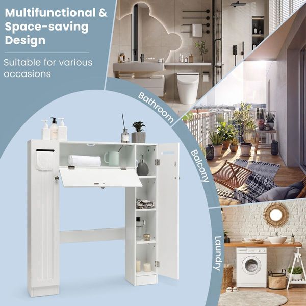 Bathroom Etagere with Paper Holder for Toilet & Washing Machine