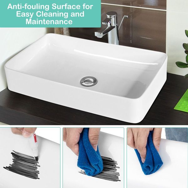 Bathroom Vessel Sink with Pop-up Drain