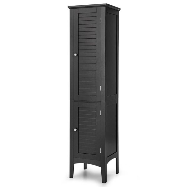 5-Tier Bathroom High Cabinet with 2 Shelves with Doors