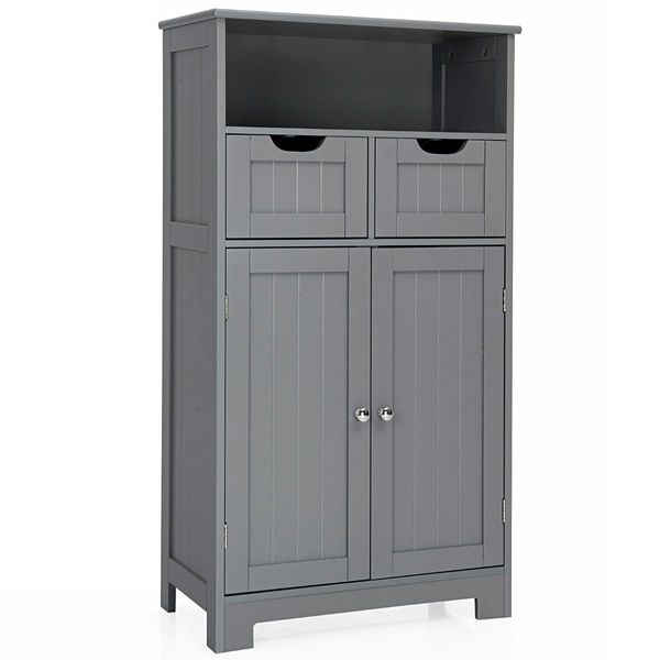 Bathroom Floor Cabinet with Open Shelf & 2 Drawers