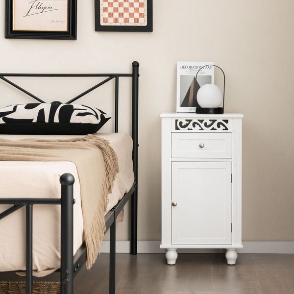 Bathroom Storage Cabinet with Solid Wood Legs for Living Room