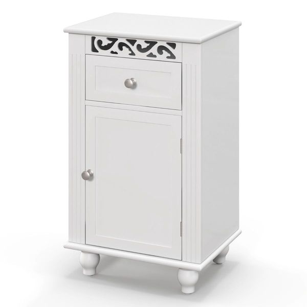 Bathroom Storage Cabinet with Solid Wood Legs for Living Room