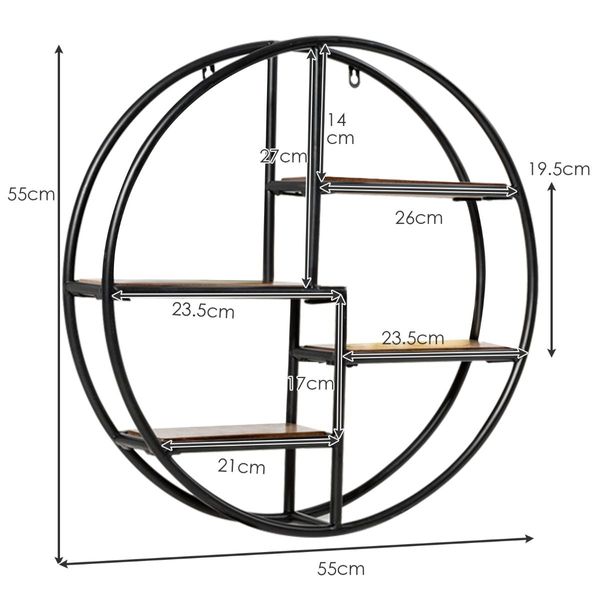 Hanging Storage Shelf Round Circular for Decoration