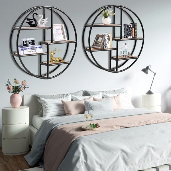 Hanging Storage Shelf Round Circular for Decoration