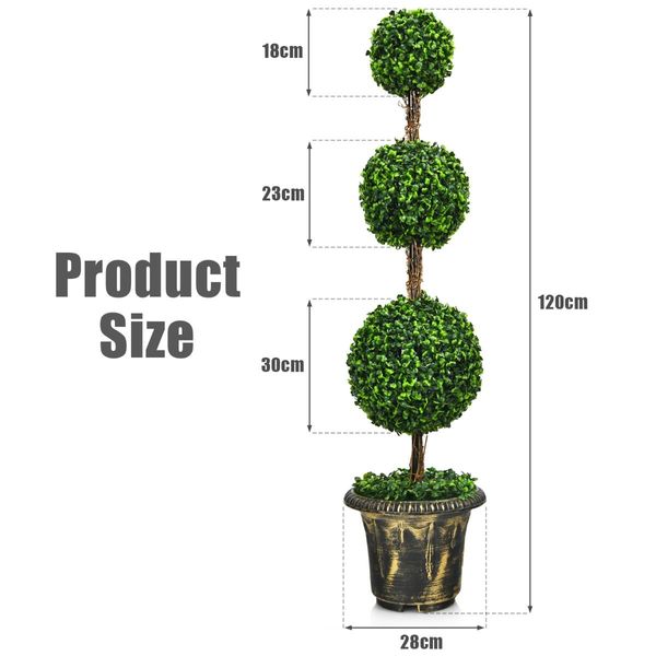 120cm Topiary Artificial Tree with Realistic Leaves for Home/Office/Indoor and Outdoor Use