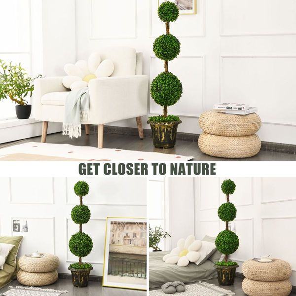 120cm Topiary Artificial Tree with Realistic Leaves for Home/Office/Indoor and Outdoor Use