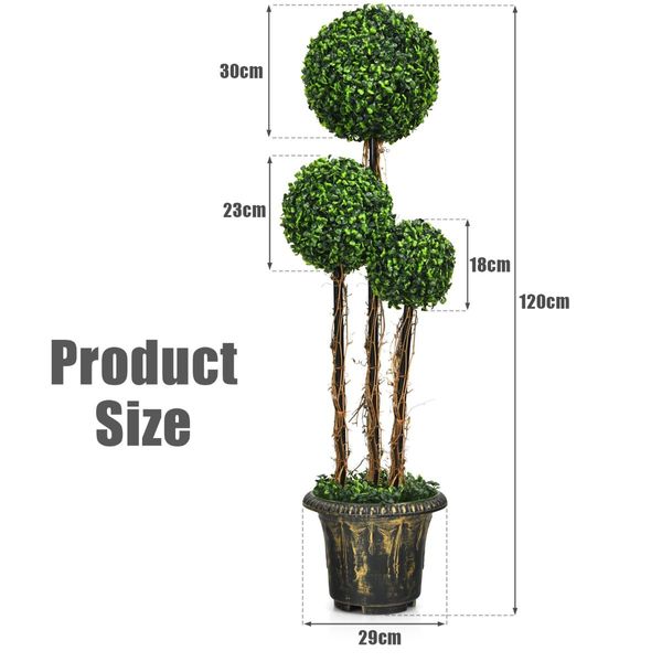 120cm Topiary Artificial Tree with Decorative Pot for Home, Office, Indoor and Outdoor Use