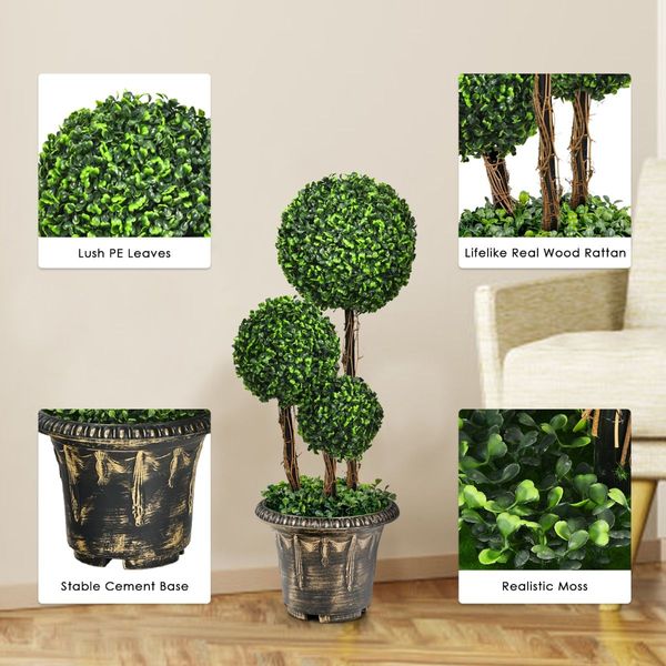 75cm Topiary Artificial Tree with Realistic Leaves