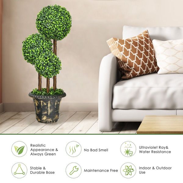 90cm Topiary Artificial Tree with Decorative Pot