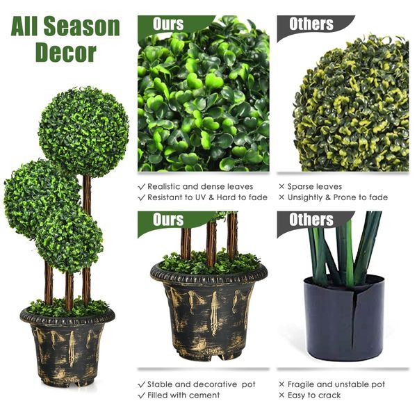 90cm Topiary Artificial Tree with Decorative Pot