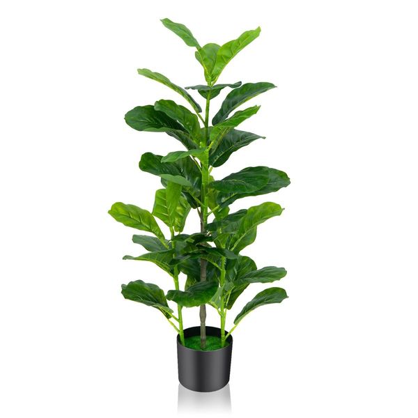 2-Pack Artificial Fiddle Leaf Fig Tree with 100/40/32 Leaves for Home Office