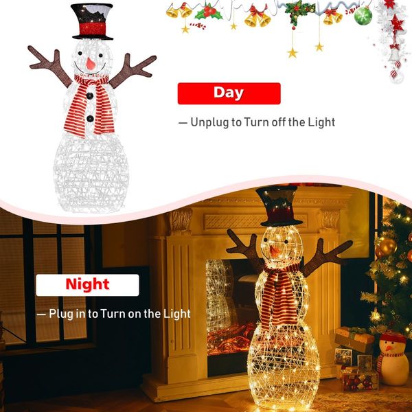 Lighted Standing Snowman with Ground Stakes for Decorations