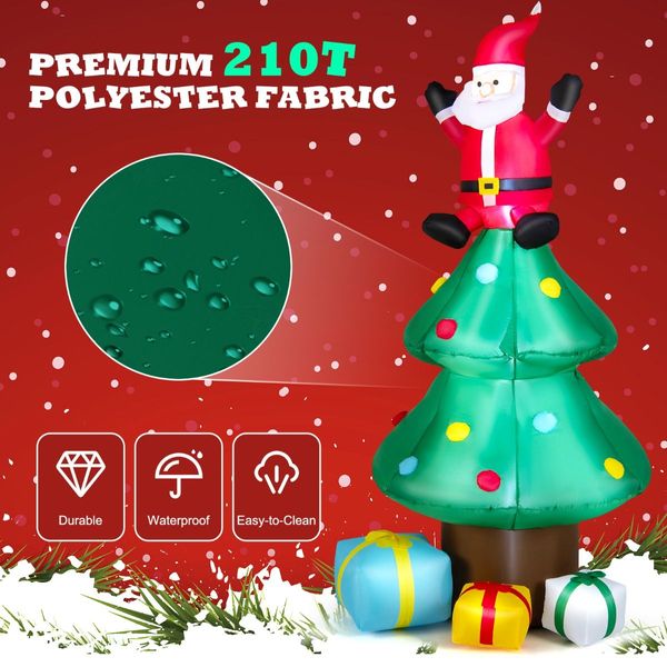 210 CM Blow-up Christmas Tree with Santa Claus for Lawn & Home &Party