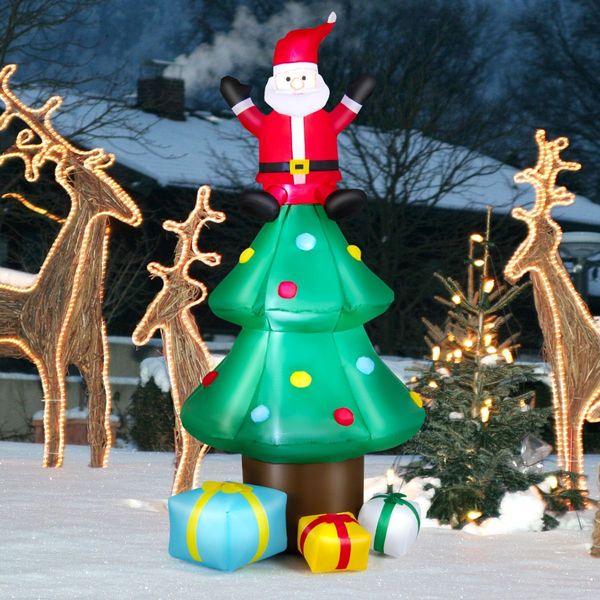 210 CM Blow-up Christmas Tree with Santa Claus for Lawn & Home &Party