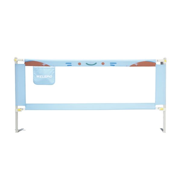 Kids Bed Rail Bedrail Baby Safety Guard Queen Size Adjustable Folding Child Toddler Cot Security Fence Barrier Fall Protection 200x100cm Smurfs