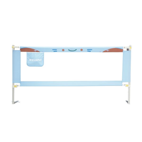 3Pcs Kids Bed Rail Bedrail King Side Guard Safety Barrier Toddler Child Cot Fence Adjustable Baby Protector Breathable Mesh Double Lock Smurfs