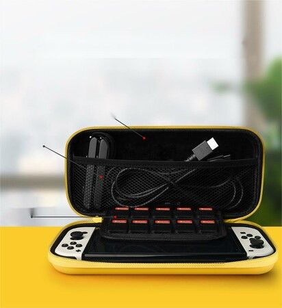 Carrying Case for Nintendo Switch OLED Model Hard Shell Protective Cover Travel Bag 10 Game Card Slots for Switch Console Joy-Con & Accessories