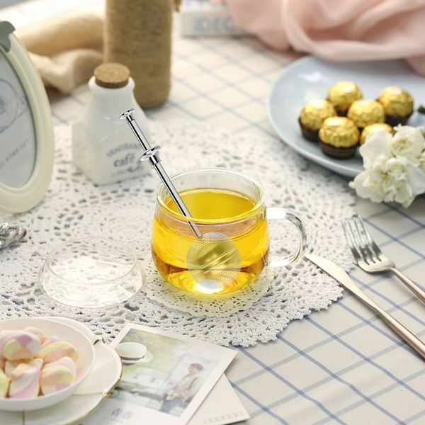 2Pcs Handle Tea Ball Strainer Premium Tea Infuser Filter for Loose Leaf Tea Reusable Fine Mesh Tea for Cup and Teapot