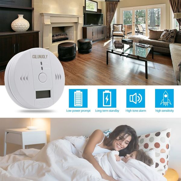 Carbon Monoxide Detector,CO Gas Monitor Alarm Detector,CO Sensor with LED Digital Display for Home,Depot,Battery Powered