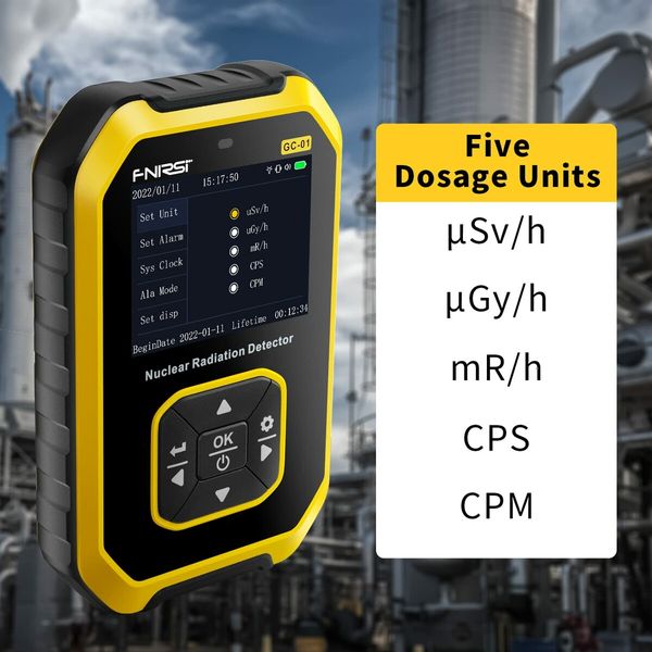 Geiger Counter Nuclear Radiation Detector Radiation Dosimeter with LCD  Beta Gamma X-ray Rechargeable Radiation Monitor Meter, 5 Dosage Units Switched