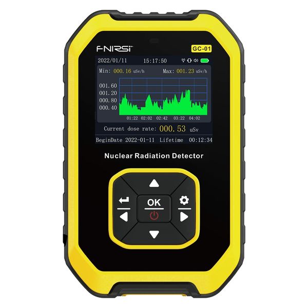 Geiger Counter Nuclear Radiation Detector Radiation Dosimeter with LCD  Beta Gamma X-ray Rechargeable Radiation Monitor Meter, 5 Dosage Units Switched