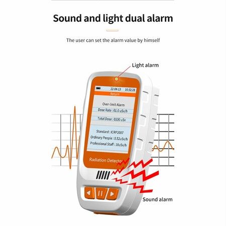 Geiger Counter Nuclear Radiation Detector Monitor  Seafood waste  Dosimeter,Rechargeable Beta Gamma X-ray  Handheld Radiation Monitor with LCD Display