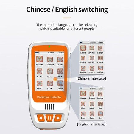 Geiger Counter Nuclear Radiation Detector Monitor  Seafood waste  Dosimeter,Rechargeable Beta Gamma X-ray  Handheld Radiation Monitor with LCD Display