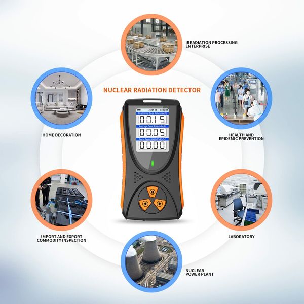 Geiger Counter Nuclear Radiation Detector Monitor  Seafood waste  Dosimeter,Rechargeable Beta Gamma X-ray  Radiation Monitor with LCD Display