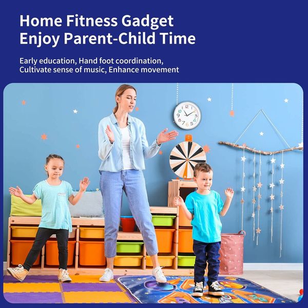 Dance Mat for Kids Ages 4-12, Electronic Light Up Dancing Challenge Playmat with LED Lights