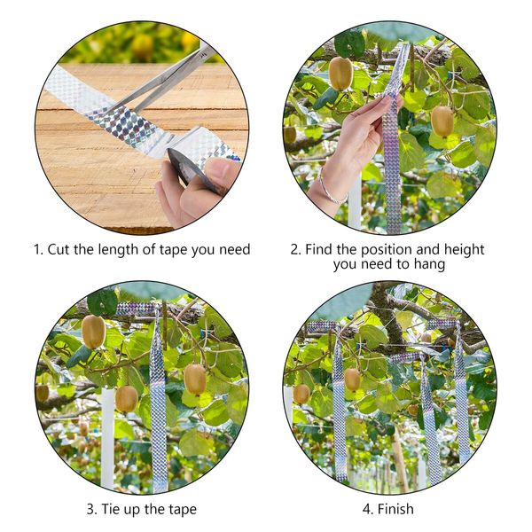 2.4cm* 80m Bird Scare Tape, Bird Repellent Tape Keep Birds Away, Bird Reflective Deterrent Ribbon Tape Outdoor