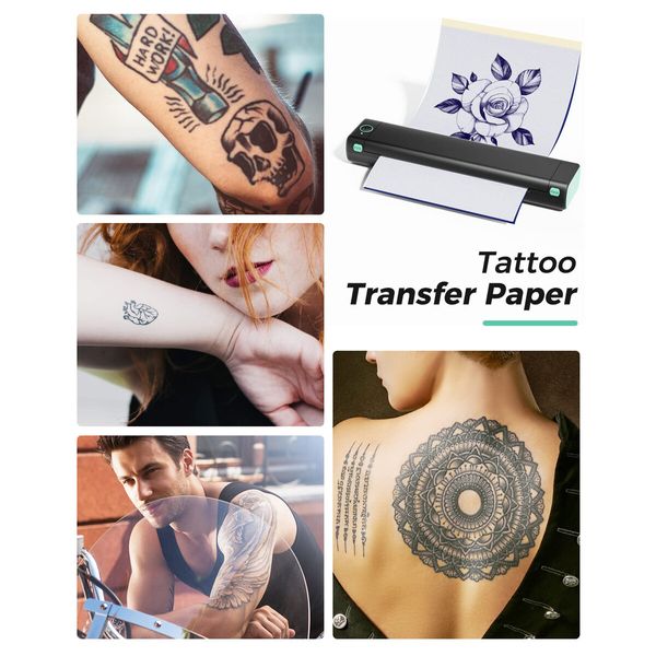 Phomemo M08F Wireless Tattoo Transfer Stencil Printer,Tattoo Transfer Thermal Copier Machine with 10pcs Free Transfer Paper,Tattoo Printer Kit for Tattoo Artists,Compatible with Smartphone & Pc