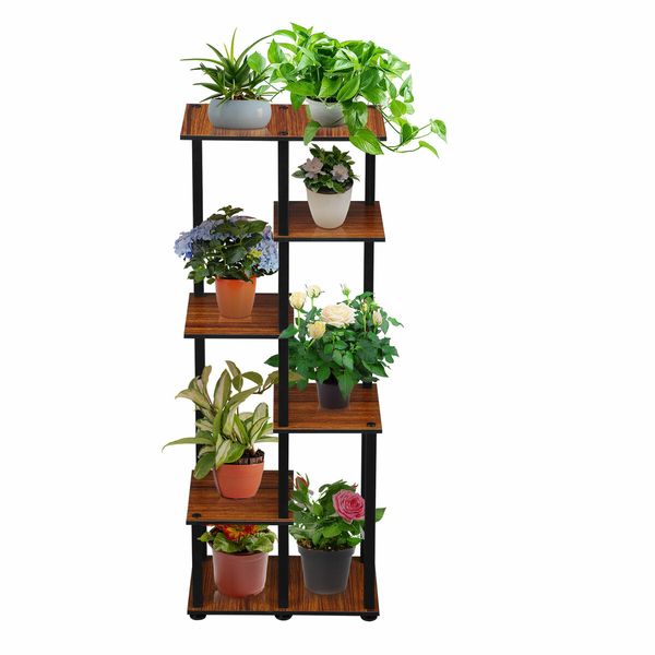 6 Tier Plant Pots Stand Corner Potted Flower Shelf Unit Holder Bookshelf Garden Indoor Outdoor Tiered Display Storage Shelves Rack