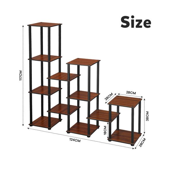 Plant Flower Pots Stand 12 Shelves Corner Shelf Potted Holder Bookshelf Indoor Outdoor Garden Tiered Display Unit Storage Rack