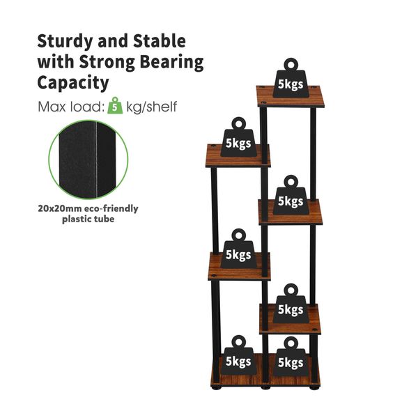 6 Tier Plant Pots Stand Flower Corner Shelf Bookshelf Holder Potted Shelves Outdoor Indoor Garden Tiered Display Unit Storage Rack