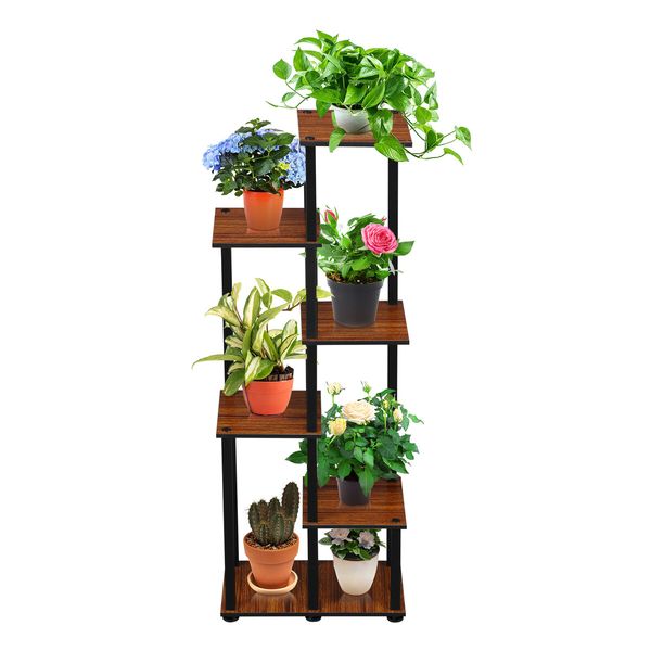 6 Tier Plant Pots Stand Flower Corner Shelf Bookshelf Holder Potted Shelves Outdoor Indoor Garden Tiered Display Unit Storage Rack