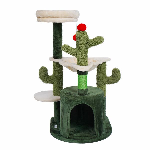 90cm Cat Tower Tree Scratching Post Bed House Sisal Scratcher Furniture Stand Cave Condo Climbing Gym Play Hammock Perch Ball