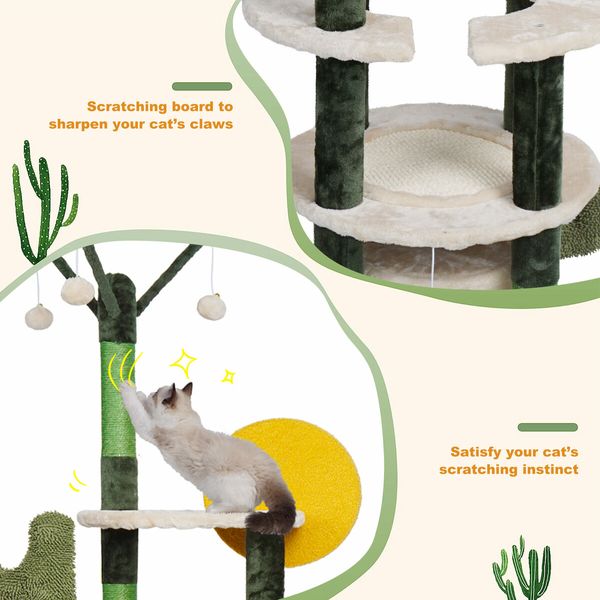 172cm Cat Tower Tree Scratching Post House Bed Sisal Scratcher Cave Furniture Condos Climbing Stand Play Hammock Balls