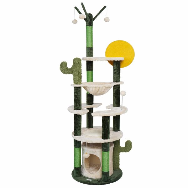 172cm Cat Tower Tree Scratching Post House Bed Sisal Scratcher Cave Furniture Condos Climbing Stand Play Hammock Balls