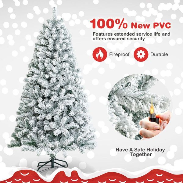 1.8M White Artificial Holiday Christmas Tree with 600 PVC Tips for Christmas Decoration