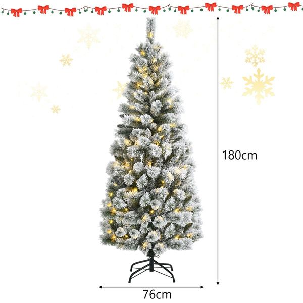 1.5/1.8M Pre-lit Artificial Christmas Tree with 9 Lighting Modes and 140/200 Color Changing LED Lights for Decorations