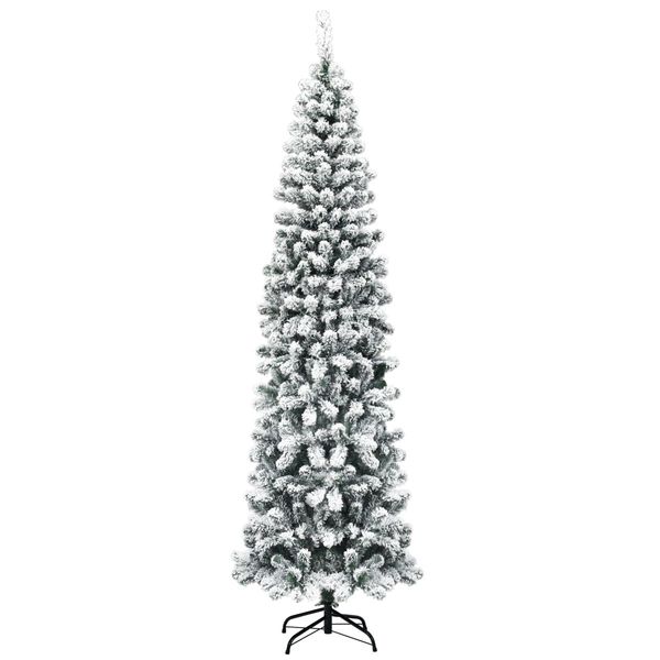 Slim Snow Flocked Christmas Tree for Home Decoration & Gift