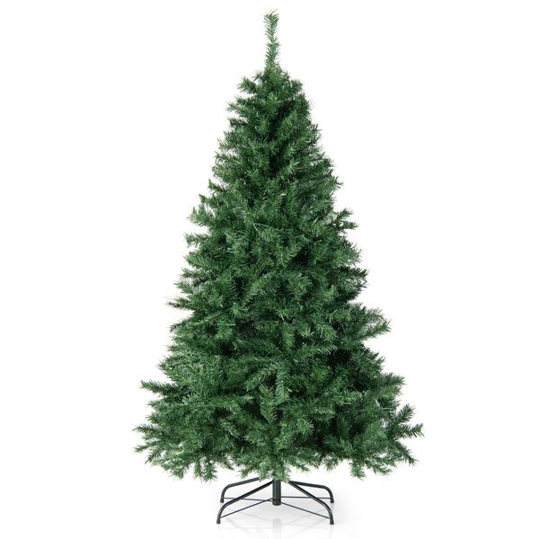 1.8M Pre-lit Hinged Christmas Tree with Memory Function & LED Lights