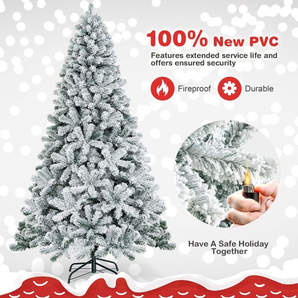 2.3m Snow Flocked Artificial Christmas Tree with 1010 Tips