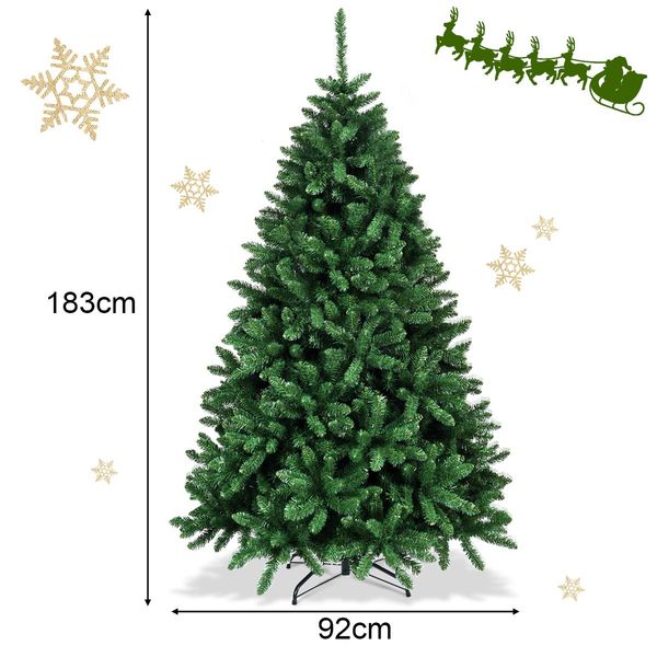 1.83m Christmas Tree with 1355 Tips & Foldable Metal Stand