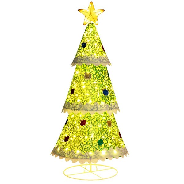 1.41M Pop-up Christmas Tree with 110 Warm Lights & Tree Top Star