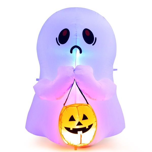 120 CM Halloween Inflatable Ghost with Pumpkin Lantern for Decoration