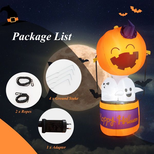 180CM Halloween Inflatable Pumpkin Hot Air Balloon with Ghosts