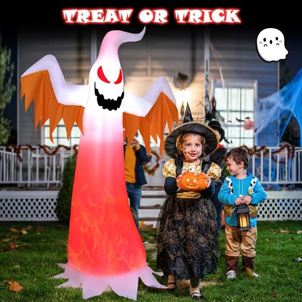 180 CM Halloween Inflatable Fire Ghost with Built-in Flame LED Light